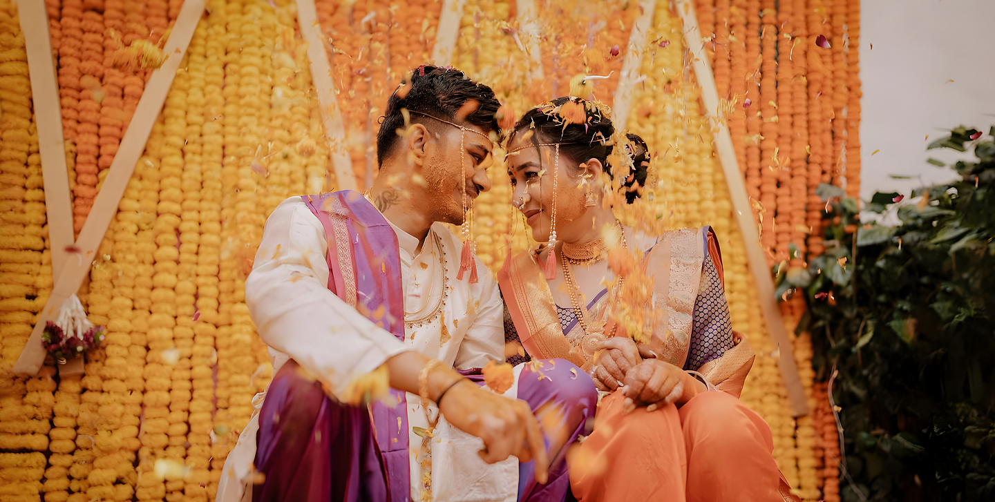 wedding sitting couple
